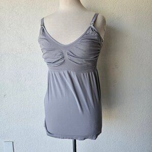 Kindred Bravely Simply‎ Subline Maternity Nursing Tank Gray Compression L Busty